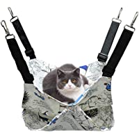 Andiker Hamaca de Jaula para Gato- Cama Colgante Silla de Doble Capa para Gatito- Diseño de Saco de Dormir Duradera y…